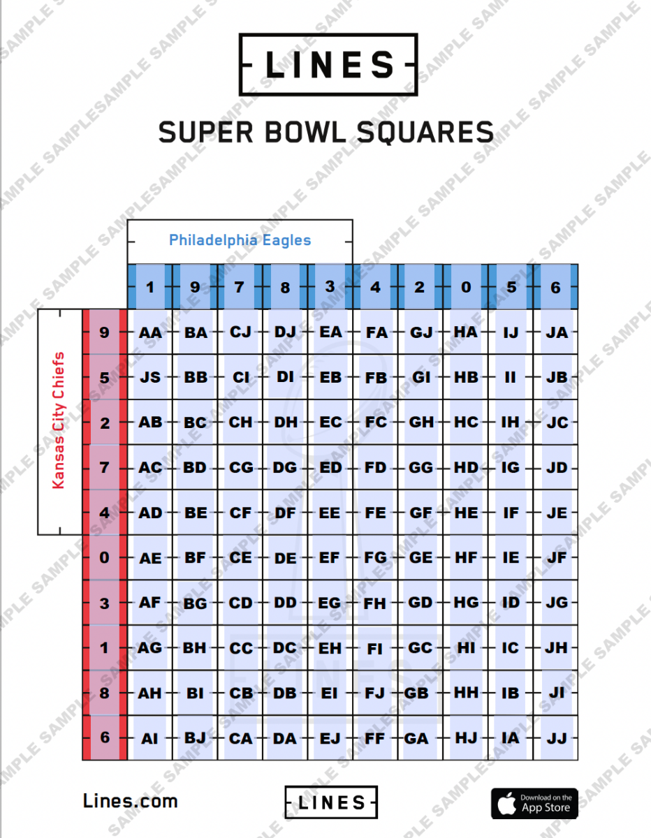Super Bowl Squares 2024 Play Football Squares & Download Grids Lines