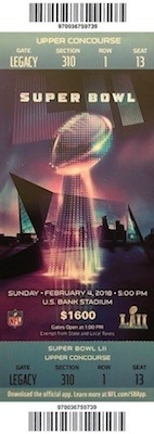 Superbowl 52 Ticket