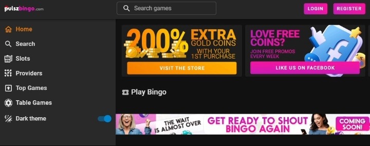 Pulsz Bingo Home