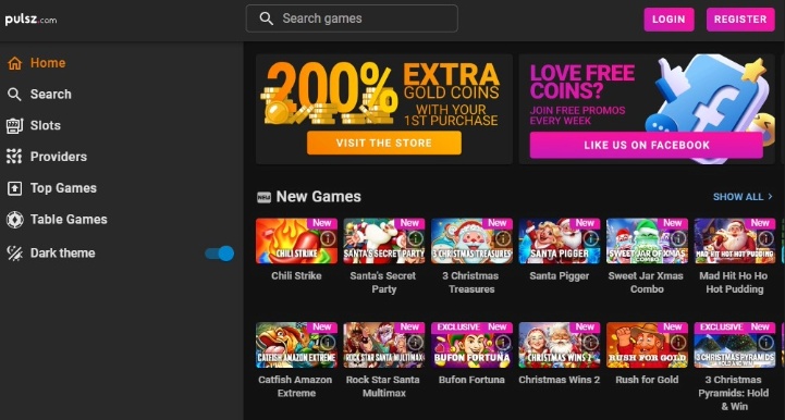 Pulsz Casino Home