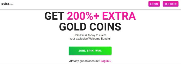Pulsz Casino Homepage