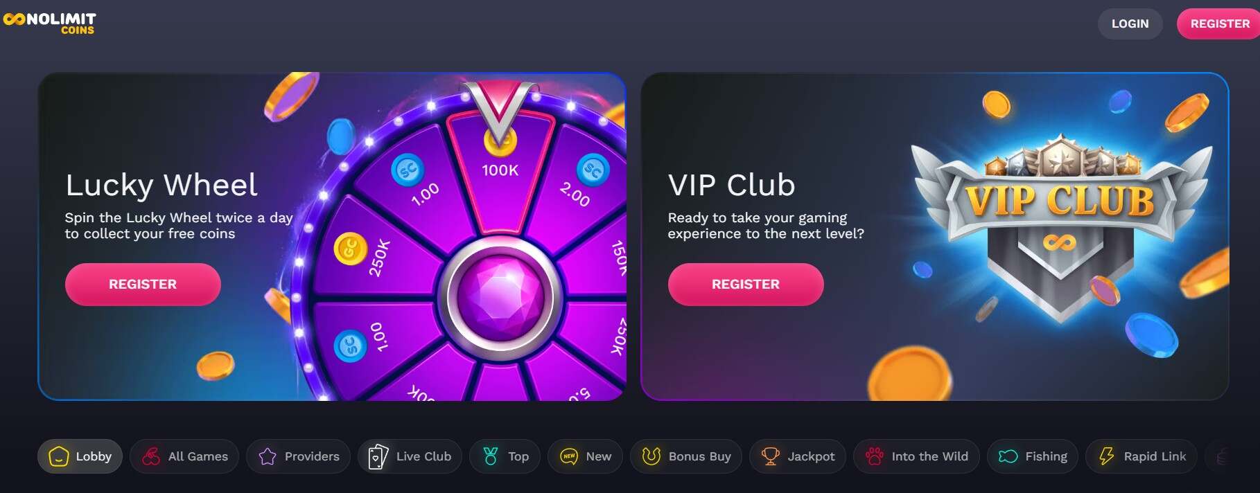 Nolimitcoins Main Pages