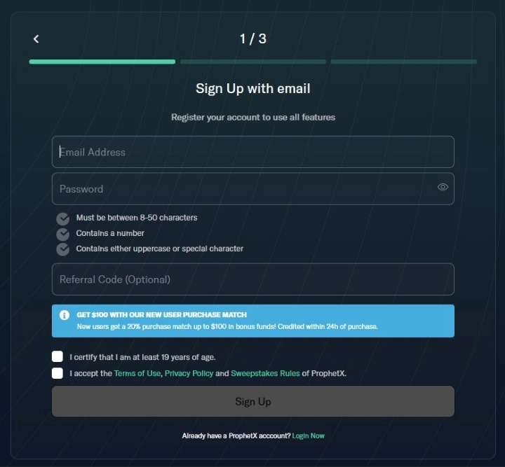 Prophetx Signup