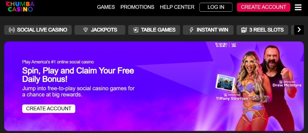 Chumba Casino Homepage