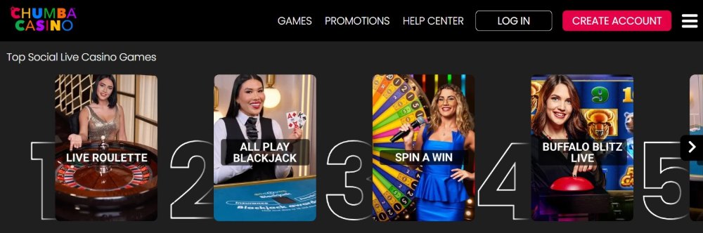 Chumba Casino Top Social Live Casino Games