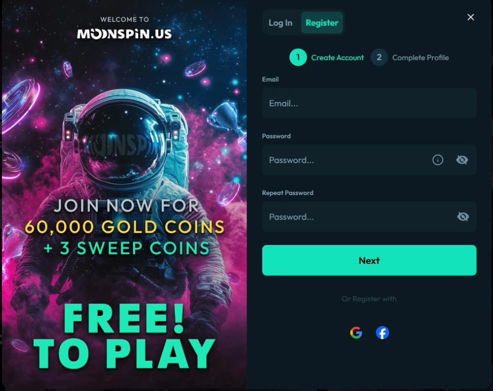 Moonspin Sign Up