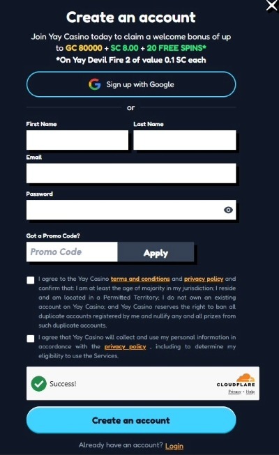 Yay Casino Sign Up