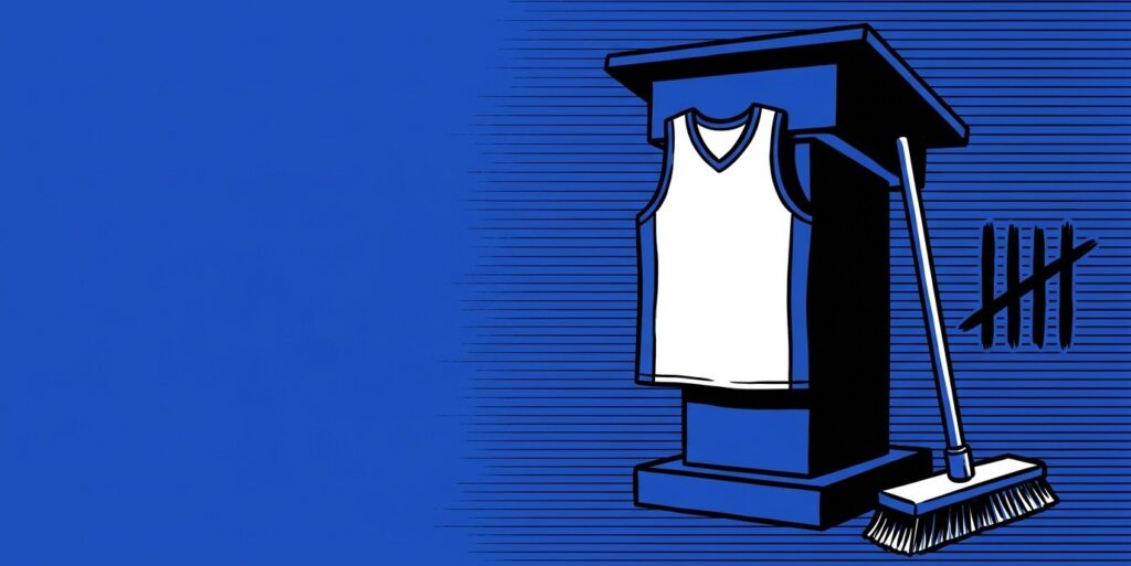 New York Knicks sweep Cleveland Cavaliers in 2026 Eastern Conference Finals stylized illustration
