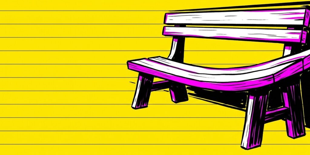 Stylized illustration of an empty bench representing an NBA gambling suspension case