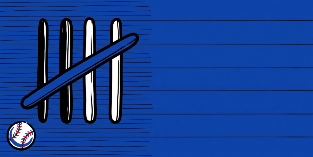 Pop-art illustration of a baseball home run streak in Lines.com style