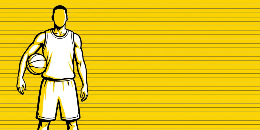 Pop-art illustration of an anonymous basketball player for NBA Summer League coverage