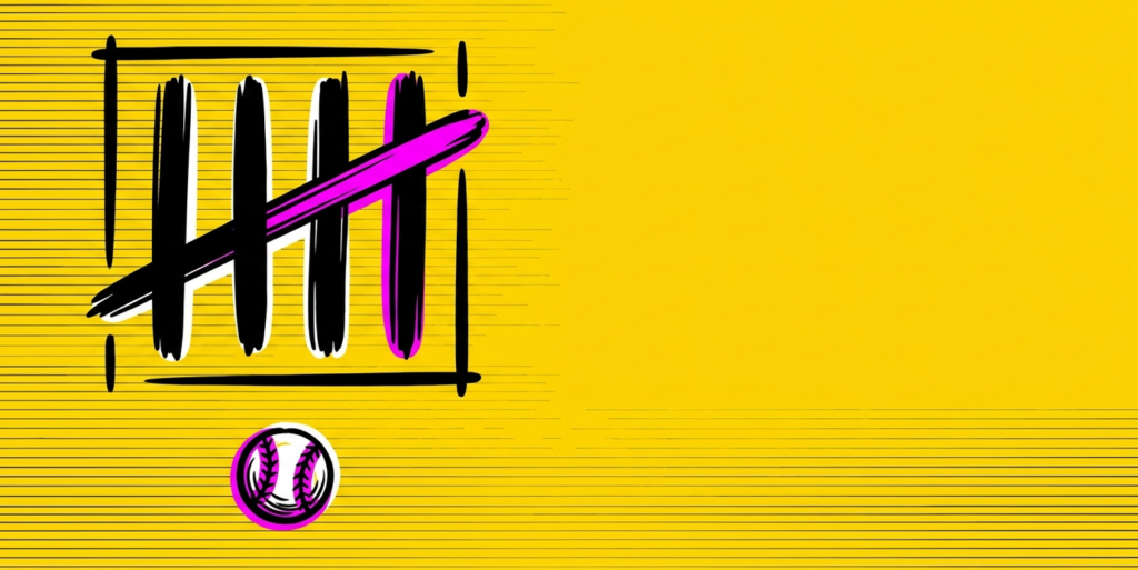 Stylized tally marks and baseball illustration for Yankees strikeout record story