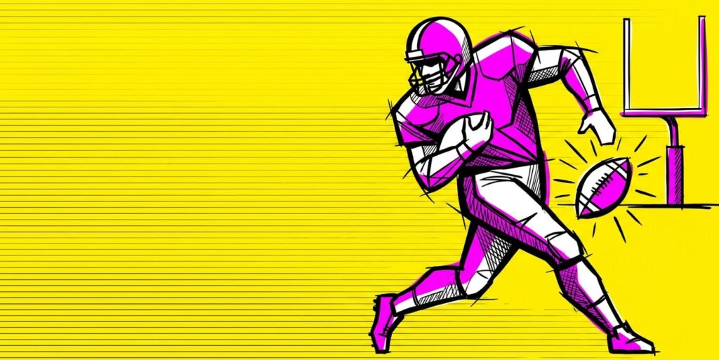 Pop-art illustration of an anonymous football player, Seahawks sale hero image